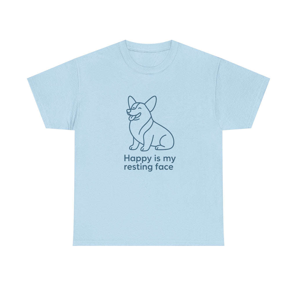 Happy Is My Resting Face - Funny Corgi Tee