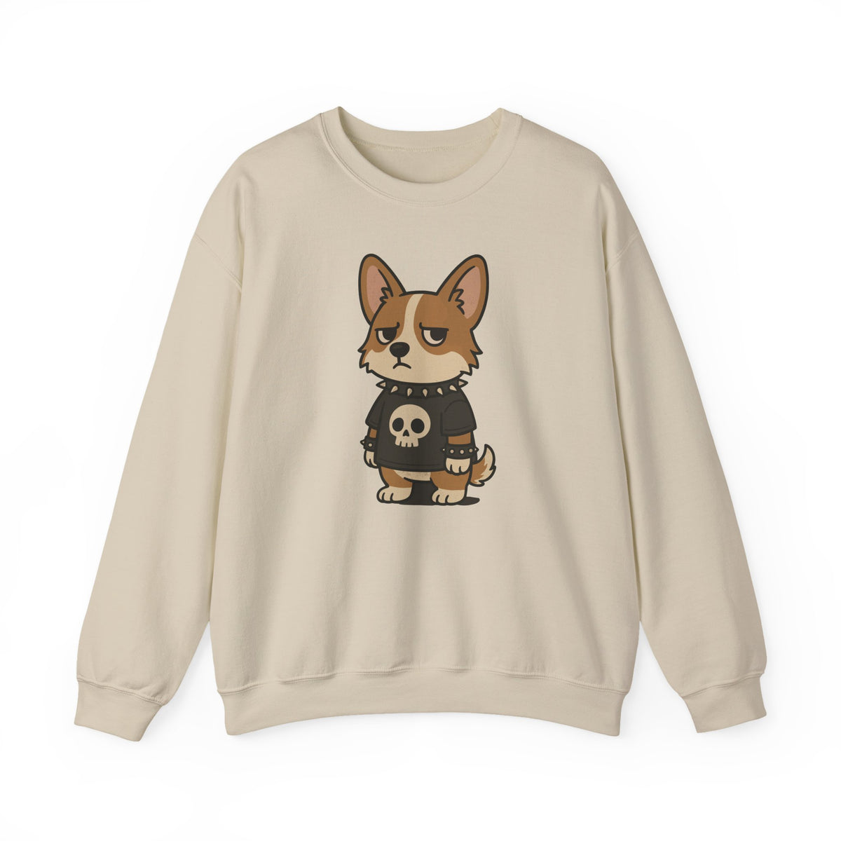 Punk Rock Corgi Sweatshirt in Sand