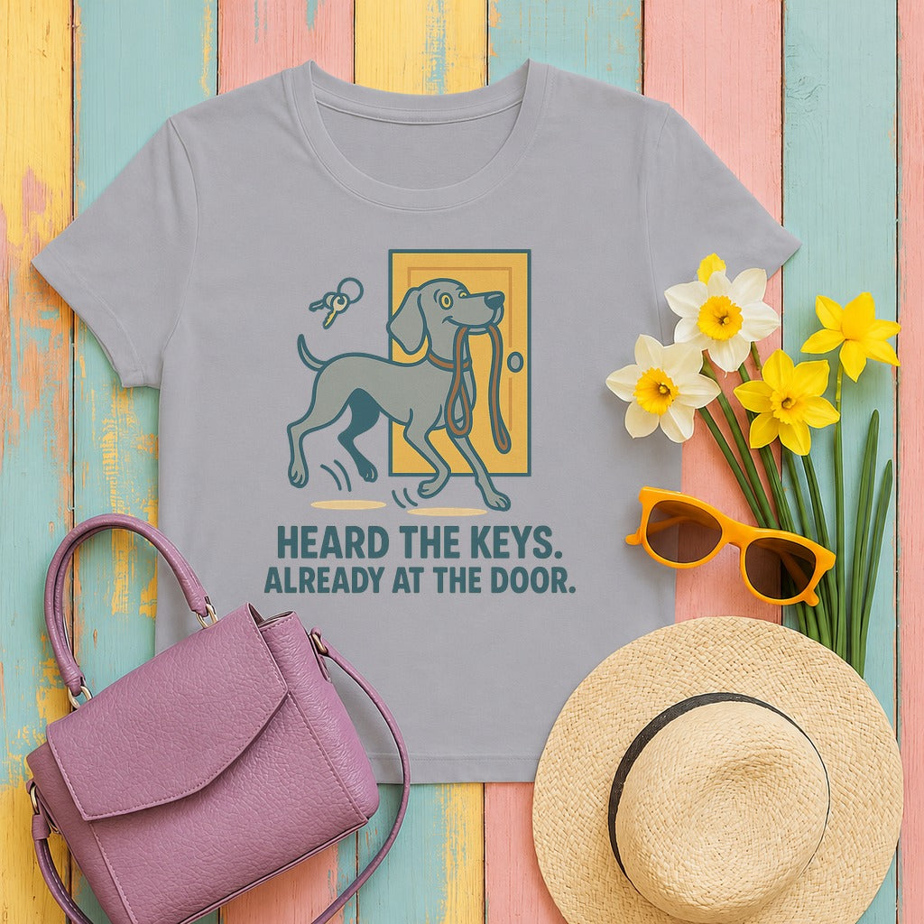 Weimaraner Heard the Keys Tee in Athletic Heather