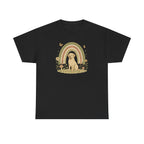 Adorable Labrador in Garden with Rainbow Graphic T-Shirt