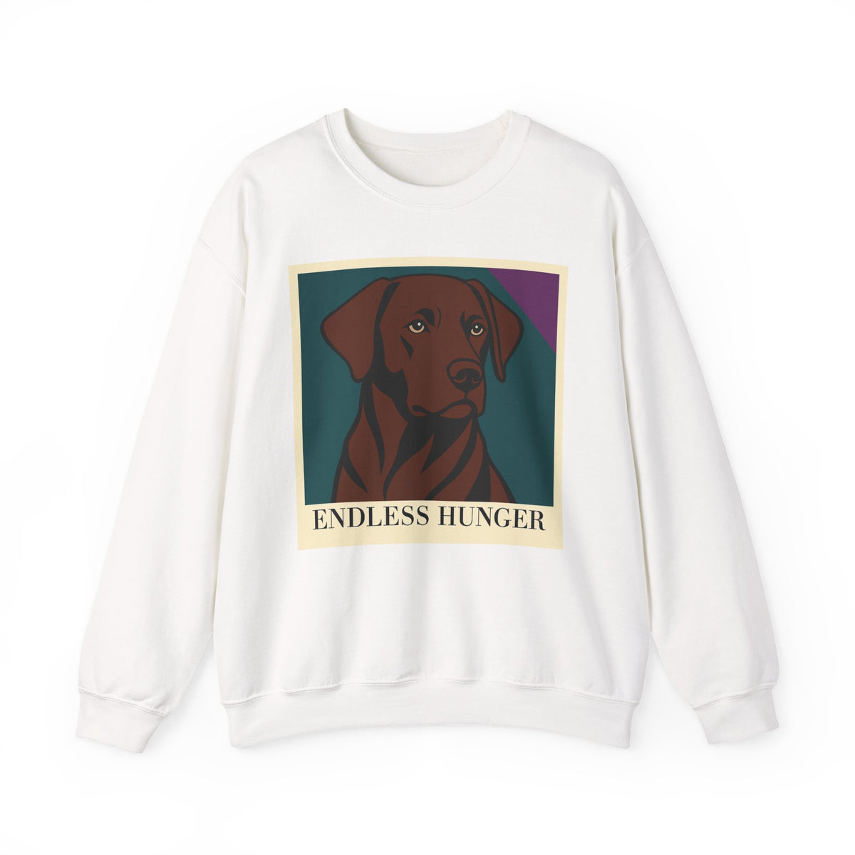 Endless Hunger Chocolate Labrador Sweatshirt in White