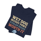 Flat-Coat Wet Dog Muddy Paws Tee