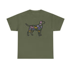 Dog Silhouette Filled with Flowers Graphic Art T-Shirt