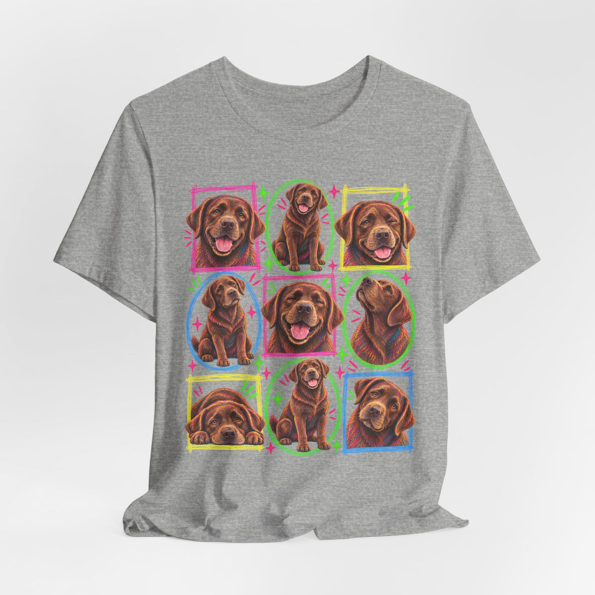 Neon Chocolate Labrador Collage T-Shirt