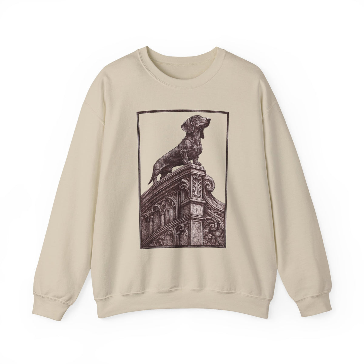 Regal Dachshund Crest Sweatshirt in Sand