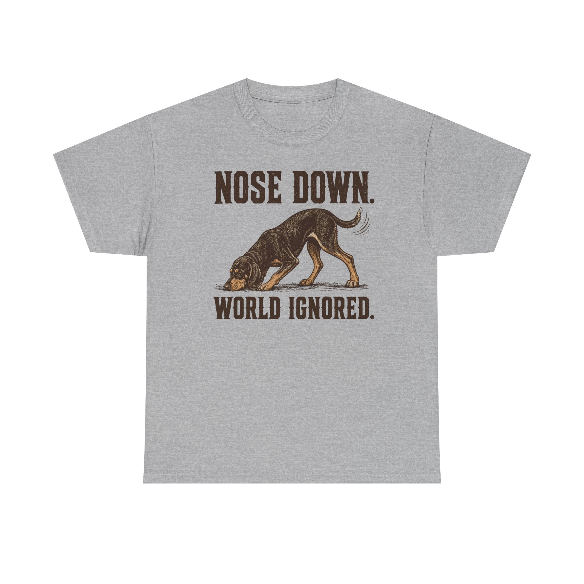 Nose Down. World Ignored. Coonhound T-shirt