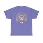 Cute Corgi with Rainbow Stars Print T-Shirts