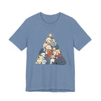 Sleeping Dogs Stacked Christmas Tree Funny Holiday T-Shirt