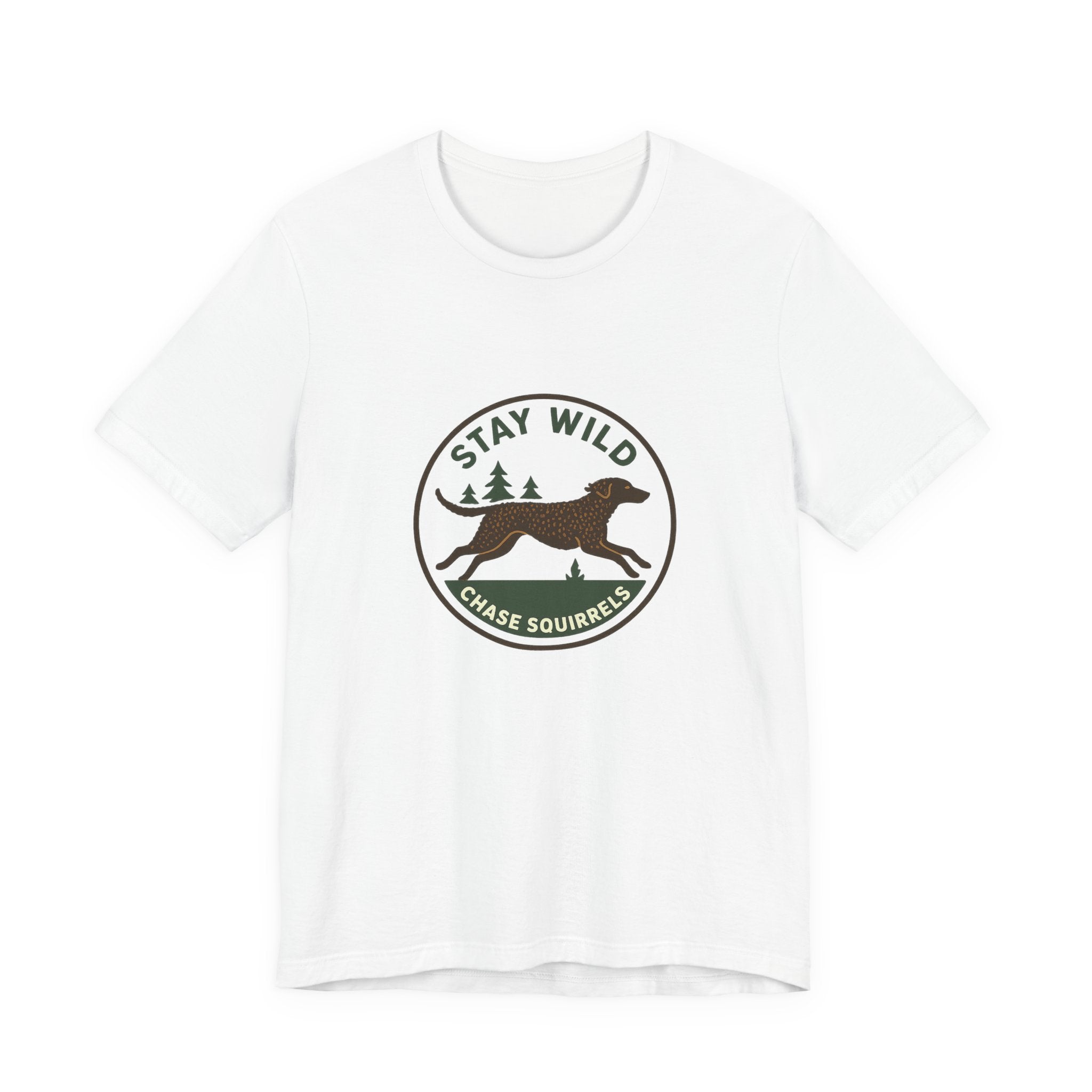 Curly-Coated Retriever Stay Wild Chase Squirrels Tee