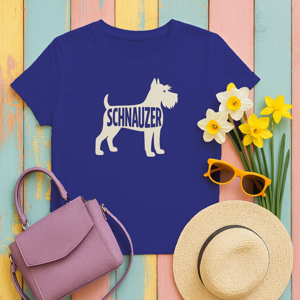 The Schnauzer Silhouette T-Shirt in Cobalt