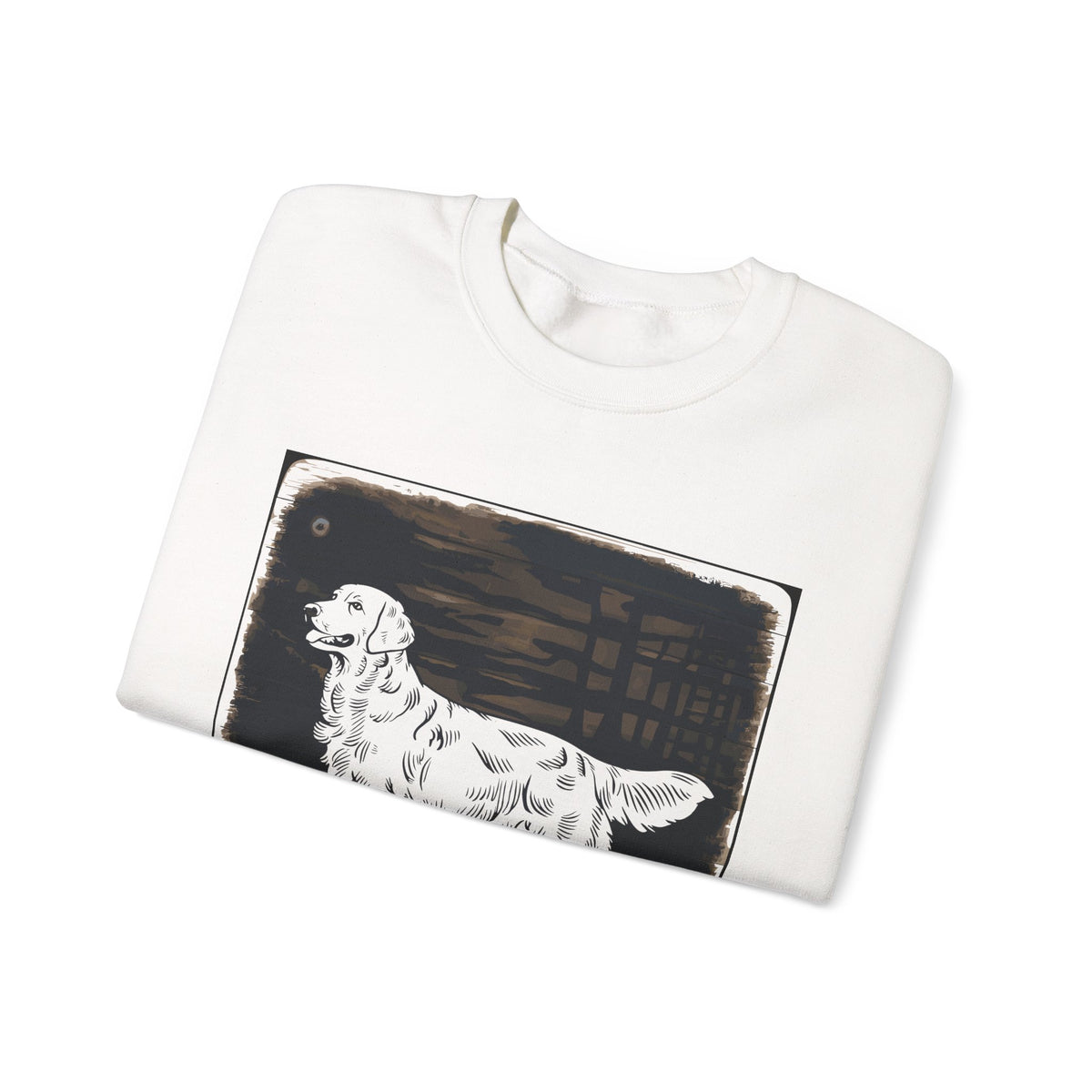 Golden Retriever Woodcut Style Graphic Print Sweatshirt