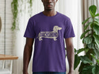 Purple t-shirt with a cream-colored dachshund silhouette and "DACHSHUND" text.