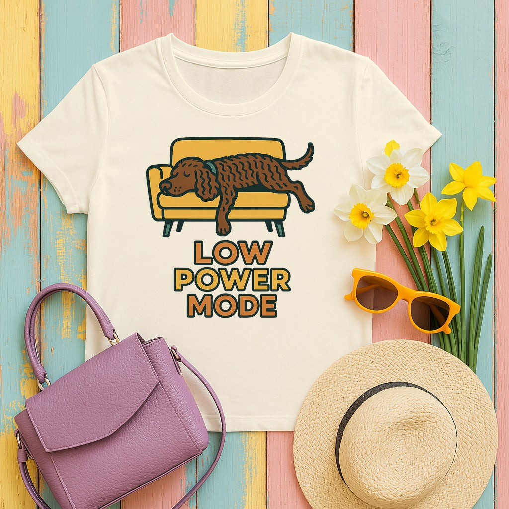 American Water Spaniel Low Power Mode Tee in Natural