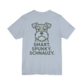 Smart Spunky Schnauzy Schnauzer Monochrome Back Print Tee in Light Blue, back