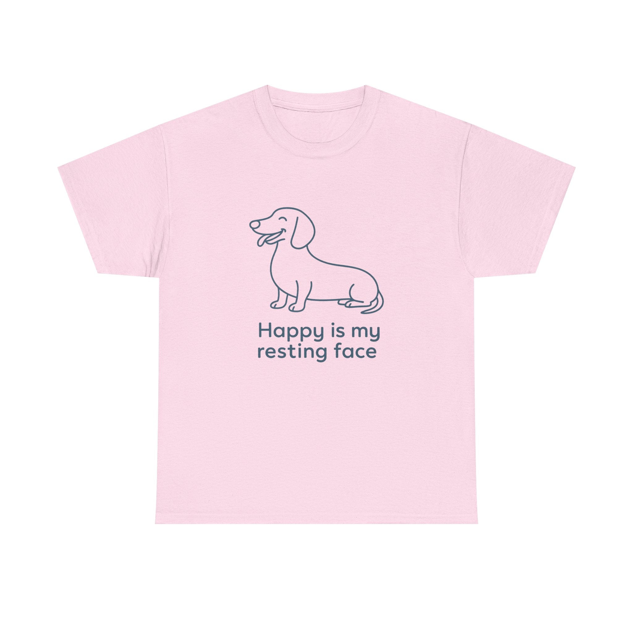 Happy Is My Resting Face - Funny Dachshund Tee