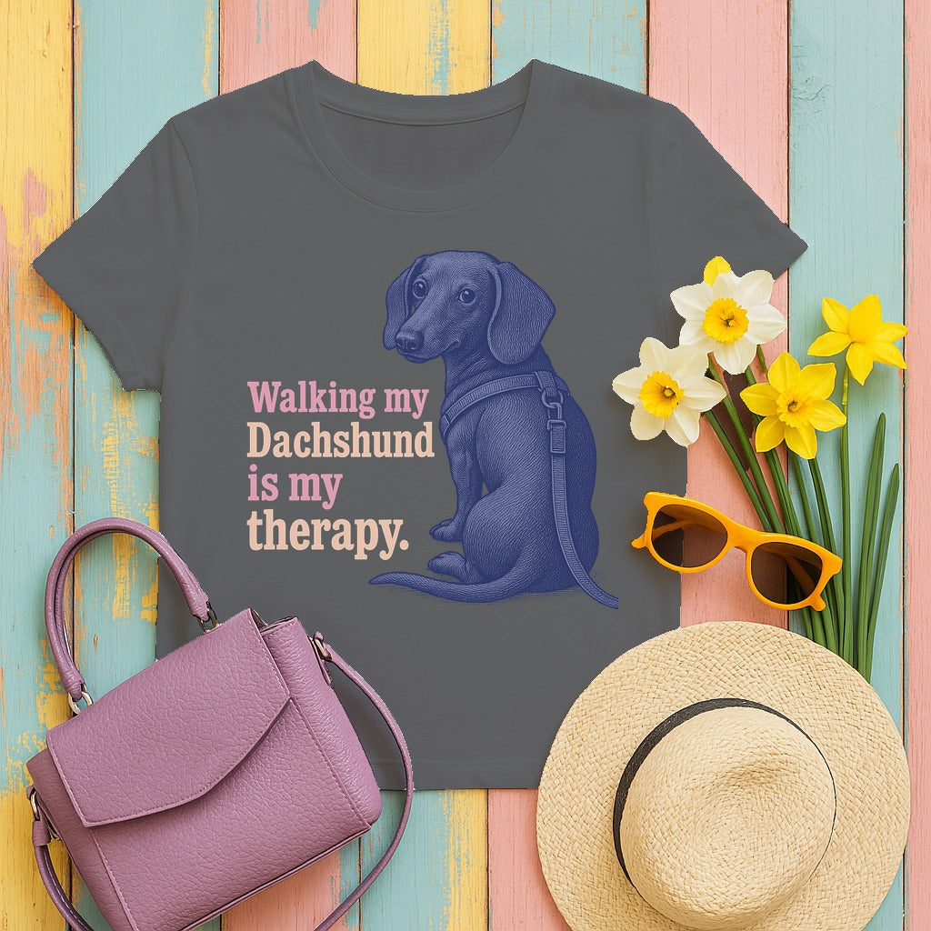 My Doxie Therapy Vintage Graphic T-Shirt in Graphite Heather