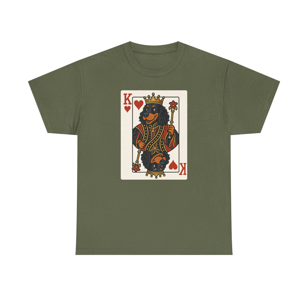 King Of Hearts Playing Card With Gordon Setter Illustration T-Shirt