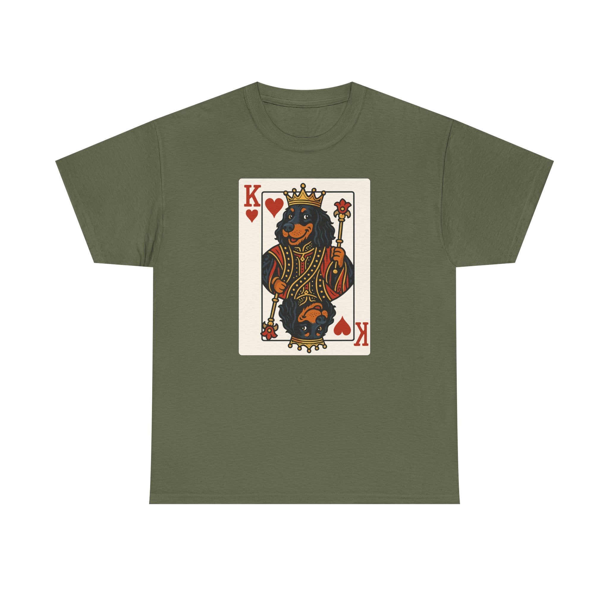 King Of Hearts Playing Card With Gordon Setter Illustration T-Shirt