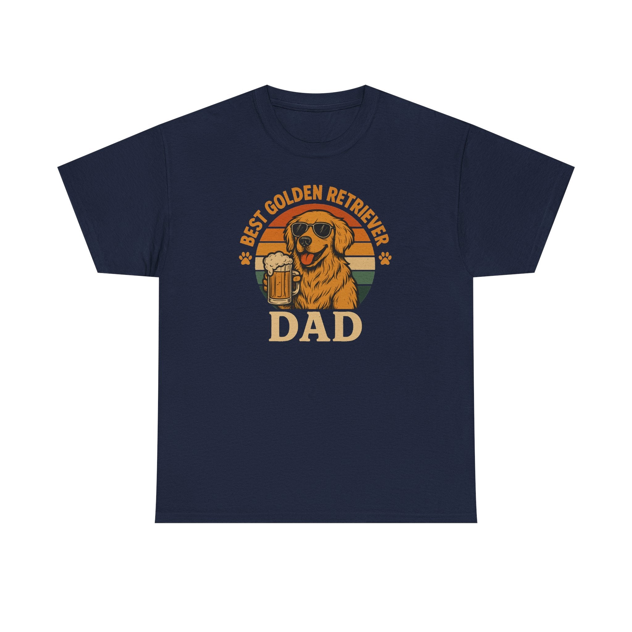 Best Golden Retriever Dad with Beer and Shades T-Shirt