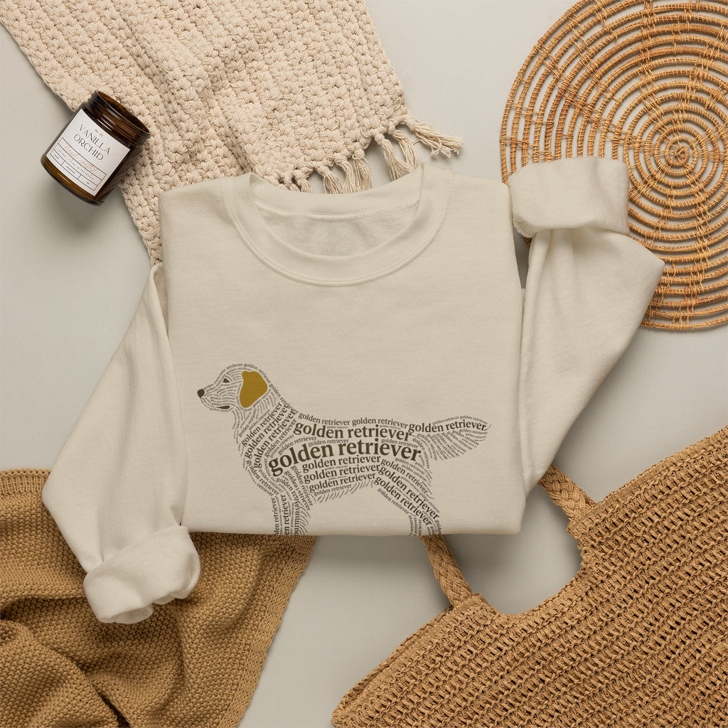 Golden Retriever Typographic Art Sweatshirt