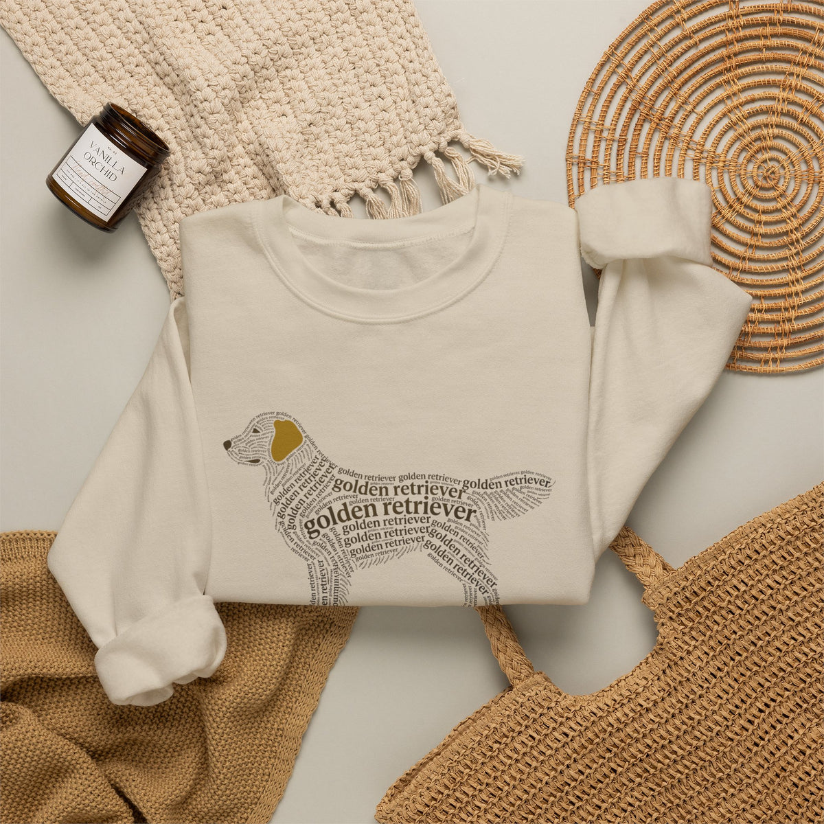 Golden Retriever Typographic Art Sweatshirt