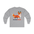 Santa's Shortest Reindeer Corgi Long Sleeve Tee in Sport Grey