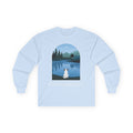 Paws and Reflect White Dog Long Sleeve Tee in Light Blue