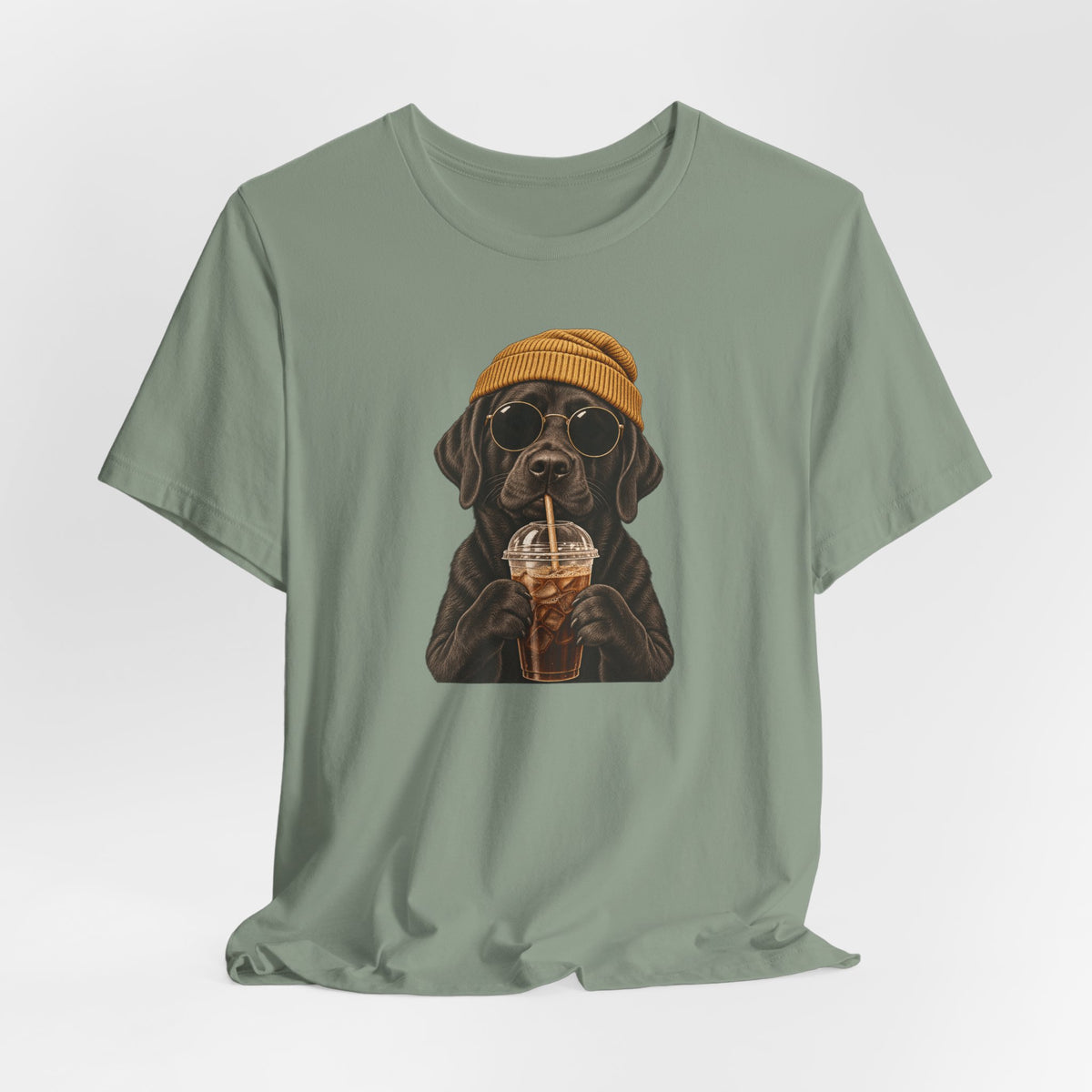 Engraved Labrador Iced Coffee T-Shirt
