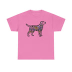 Dog Silhouette Filled with Flowers Graphic Art T-Shirt