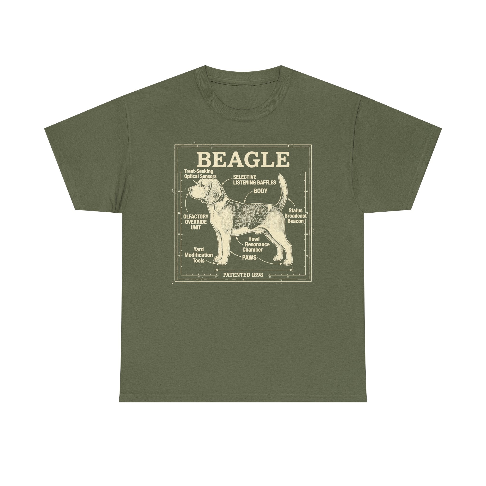 Whimsical Beagle Blueprint T-Shirt