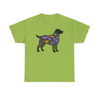 Labrador Silhouette Filled With Floral Patterns Trendy T-Shirt