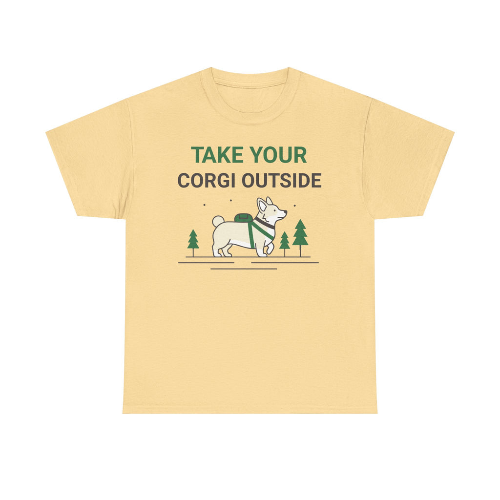 Take Your Corgi Outside Outdoors Adventure Cartoon T-Shirt