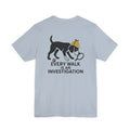 Every Walk Is An Investigation Beagle Artwork Back Print Tee in Light Blue, back