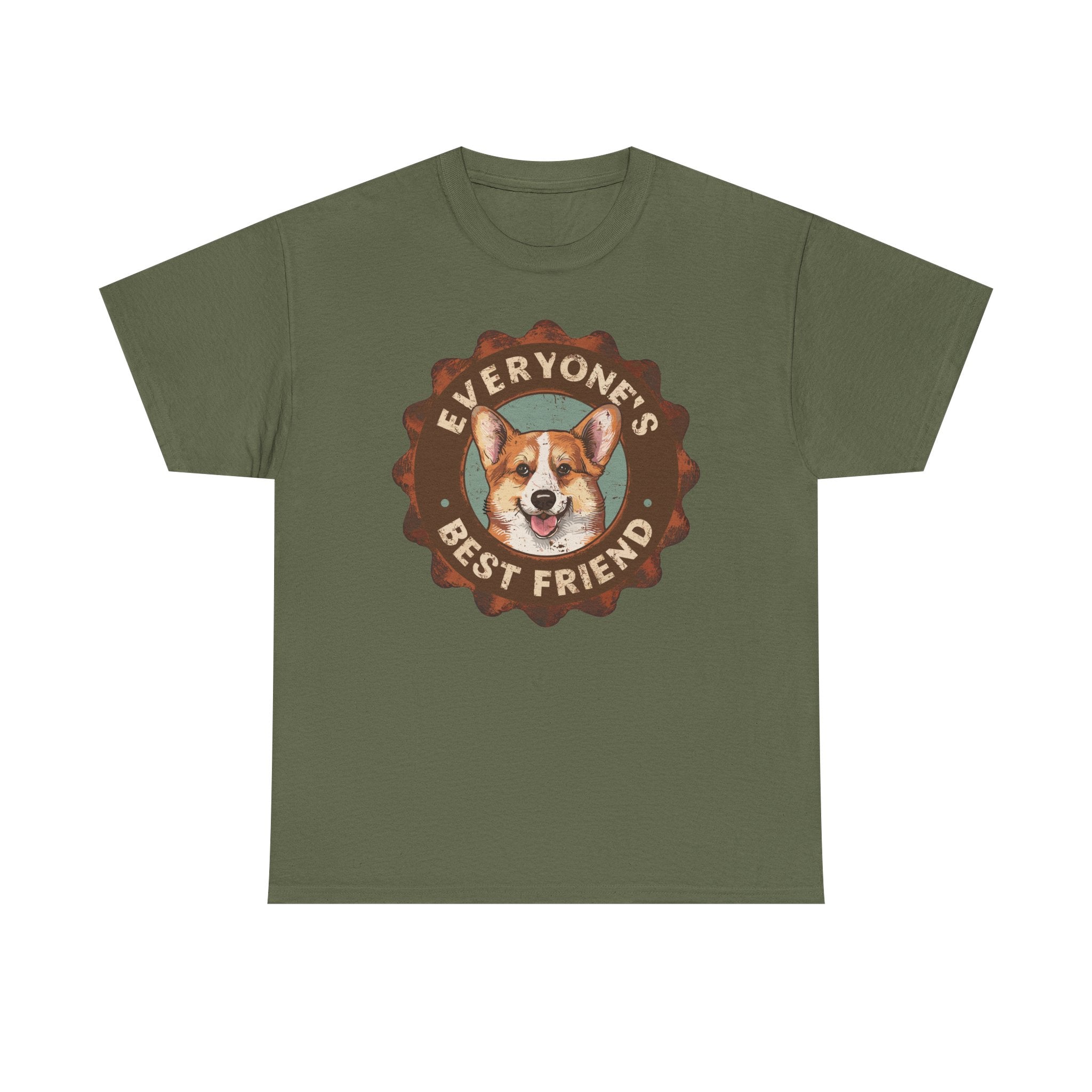 Everyone's Best Friend Corgi Dog With Sign Design T-Shirt