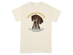 German Shorthaired Pointer wearing glasses with "Personally Invested in Your Business" text.