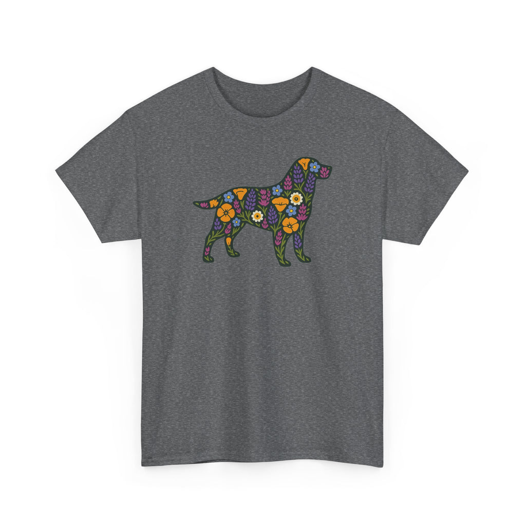 Floral Labrador Retriever Design Dog Lover Style Graphic Design T-Shirt