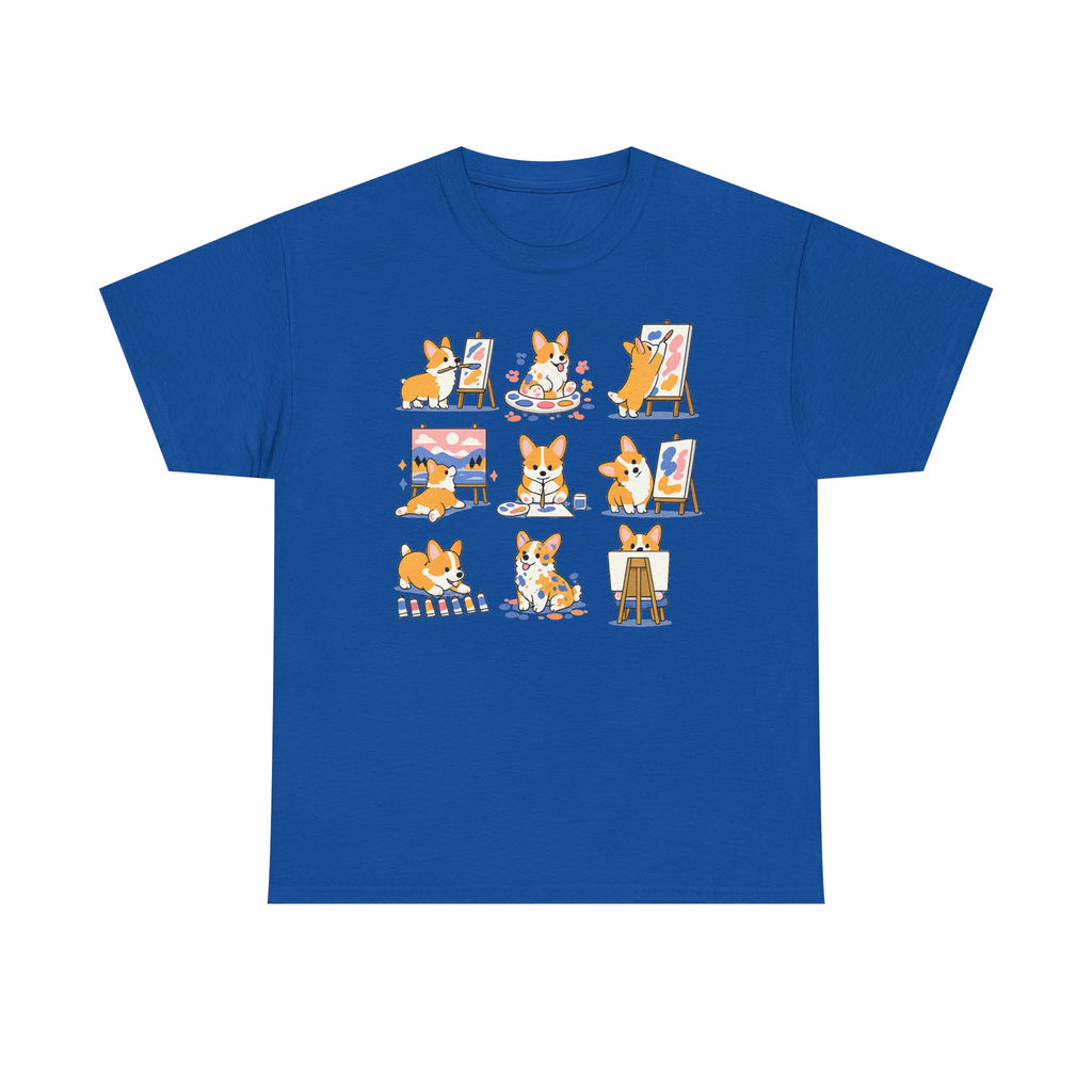 Whimsical Corgi Artist T-Shirt