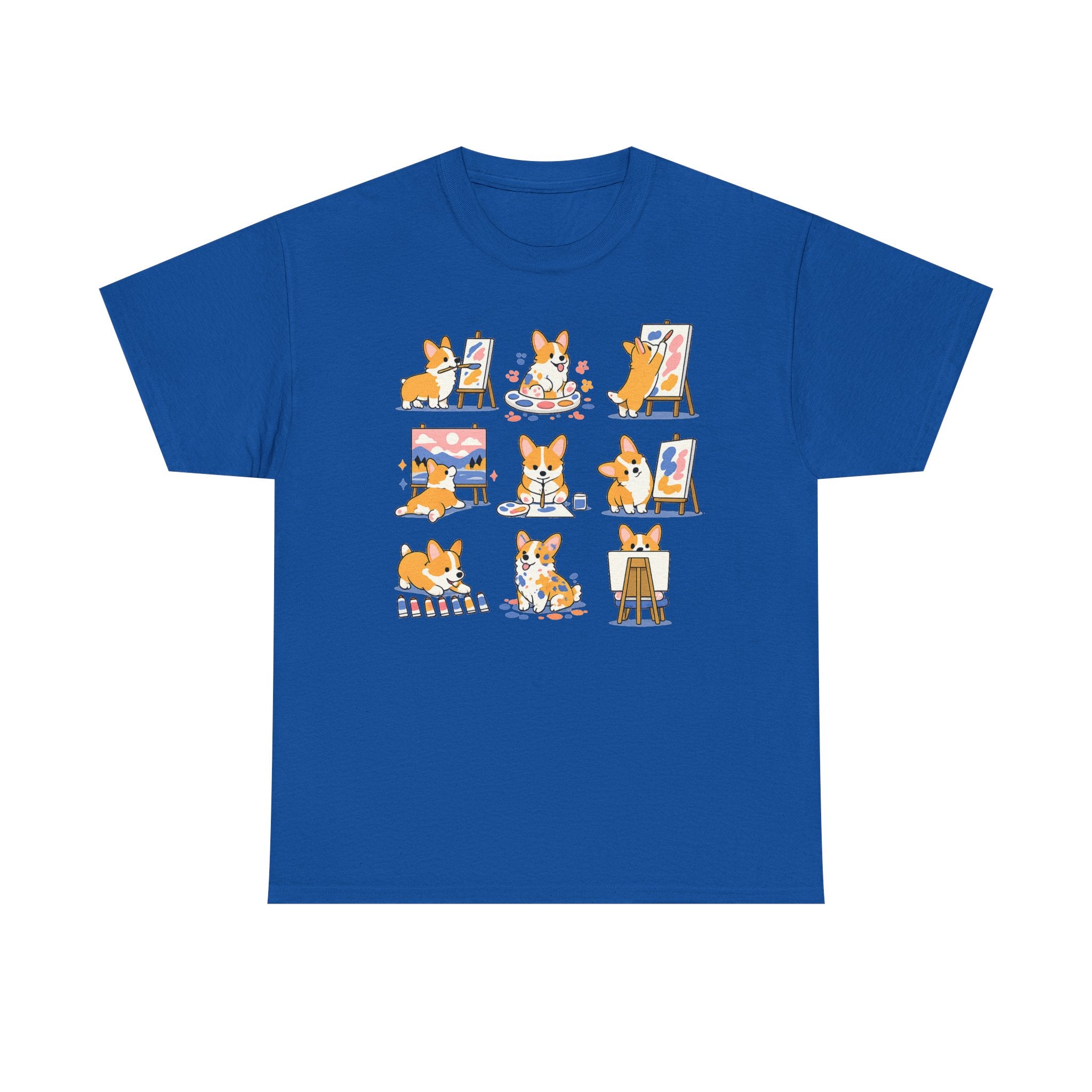 Whimsical Corgi Artist T-Shirt