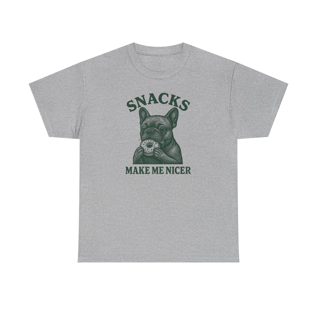 Snacks Make Me Nicer French Bulldog Lover Donut T-Shirt