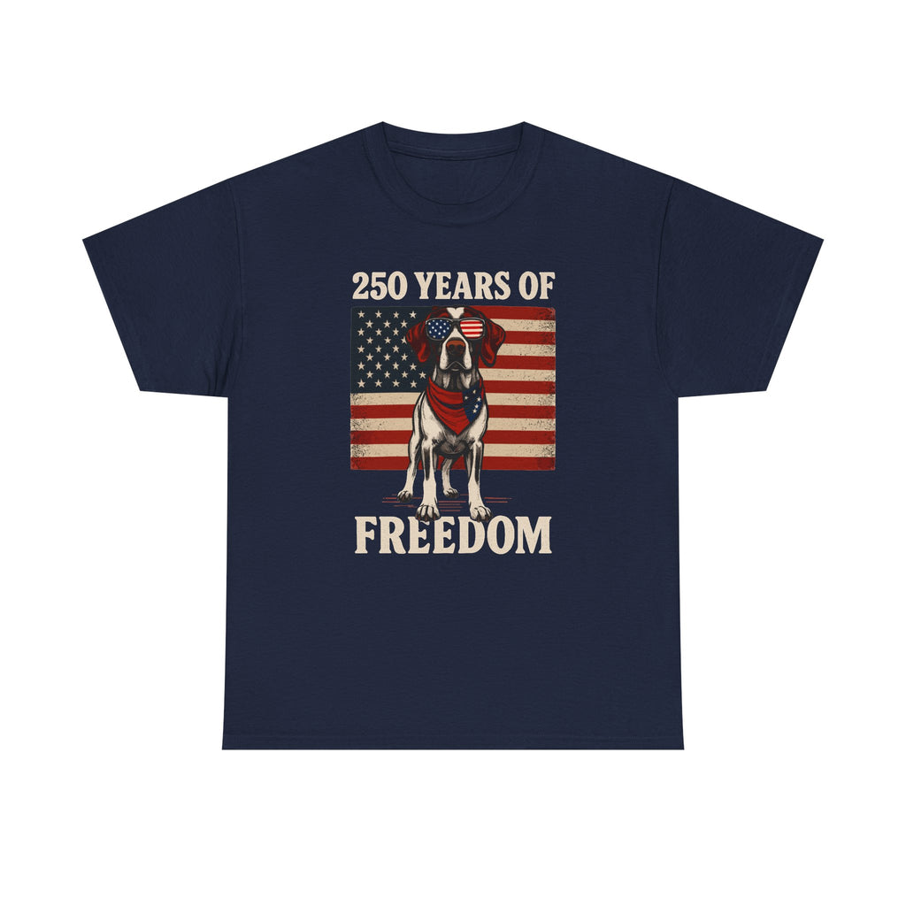 250 Years Of Freedom Patriotic German Shorthaired Pointer With American Flag T-Shirt