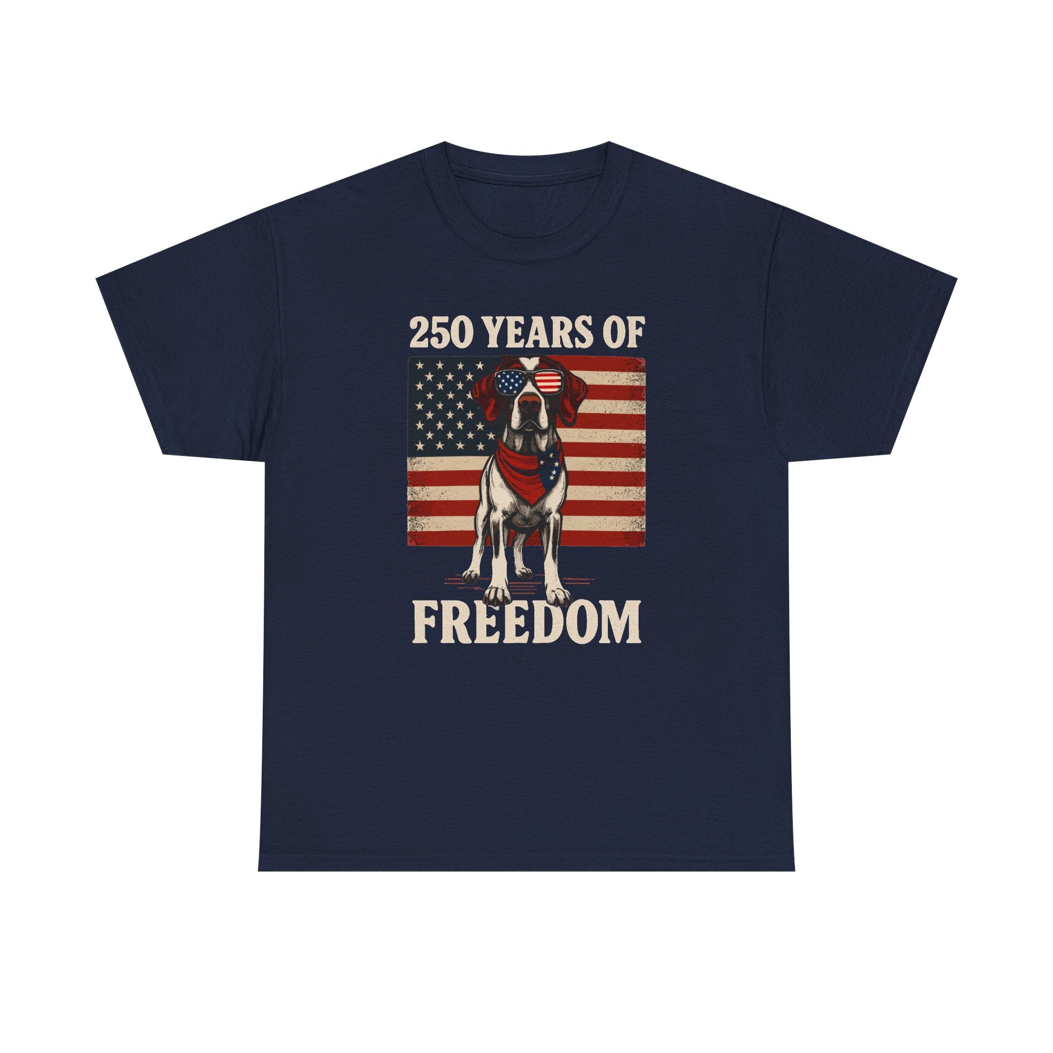 250 Years Of Freedom Patriotic German Shorthaired Pointer With American Flag T-Shirt