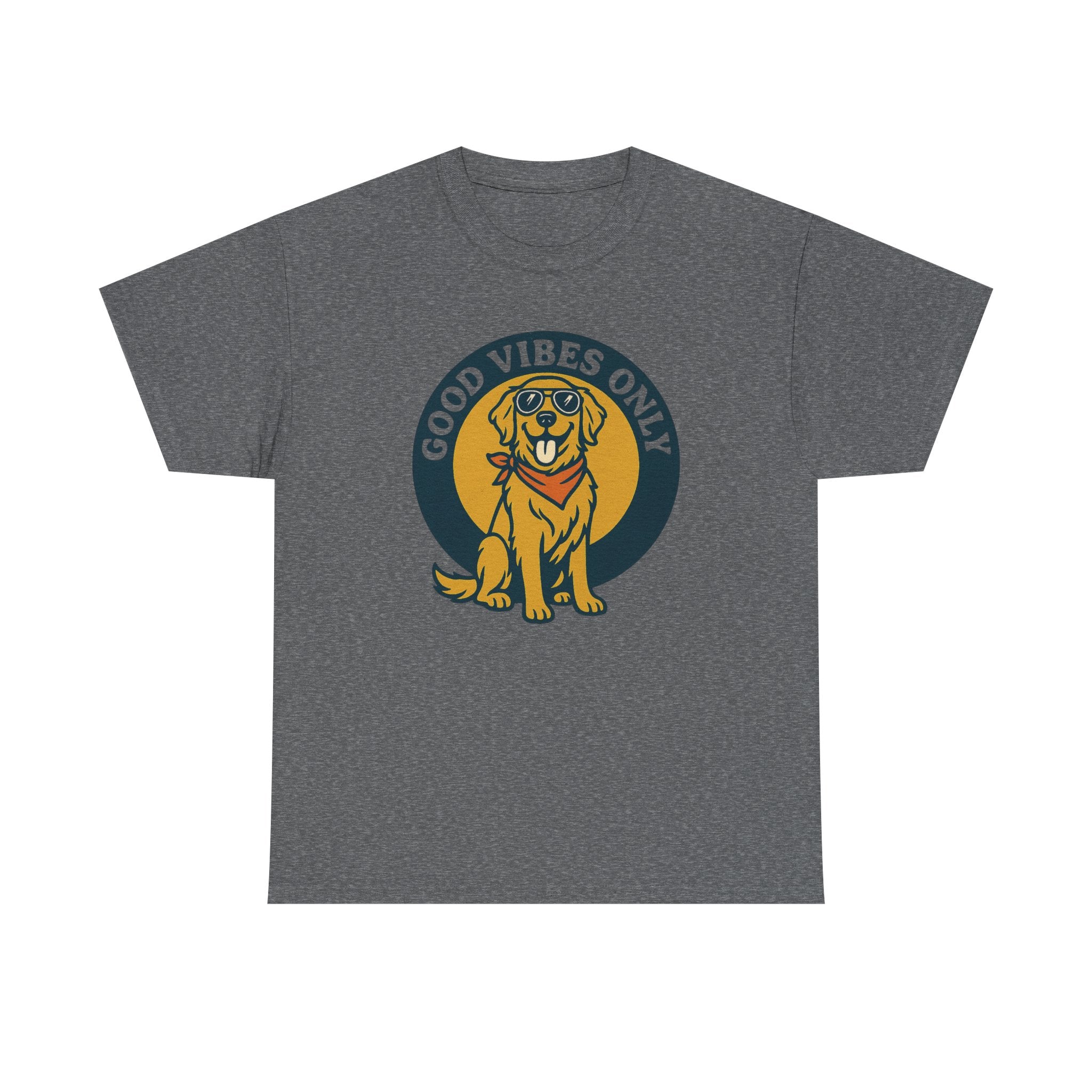 Good Vibes Only Golden Retriever With Glasses T-Shirt