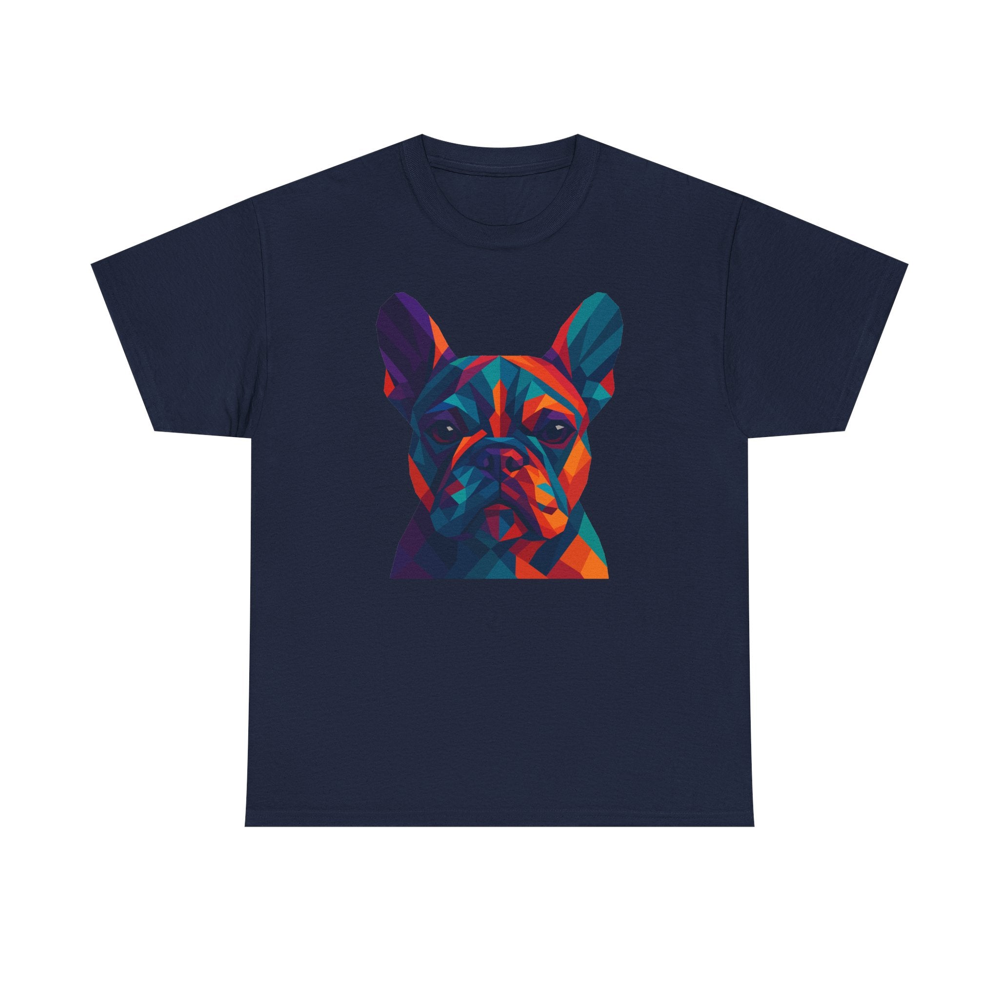 Geometric Colorful Frenchie Face T-Shirt