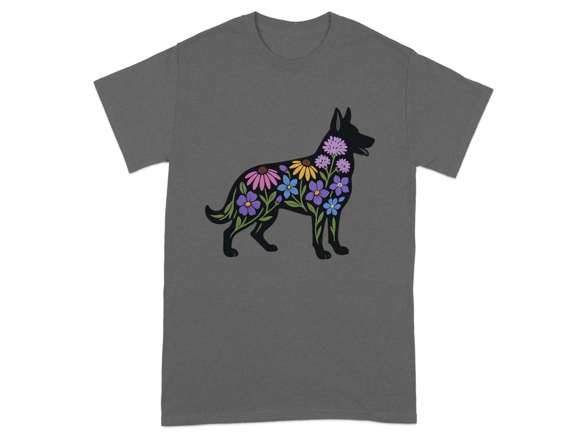 Floral Dog Graphic Design T-Shirt product type