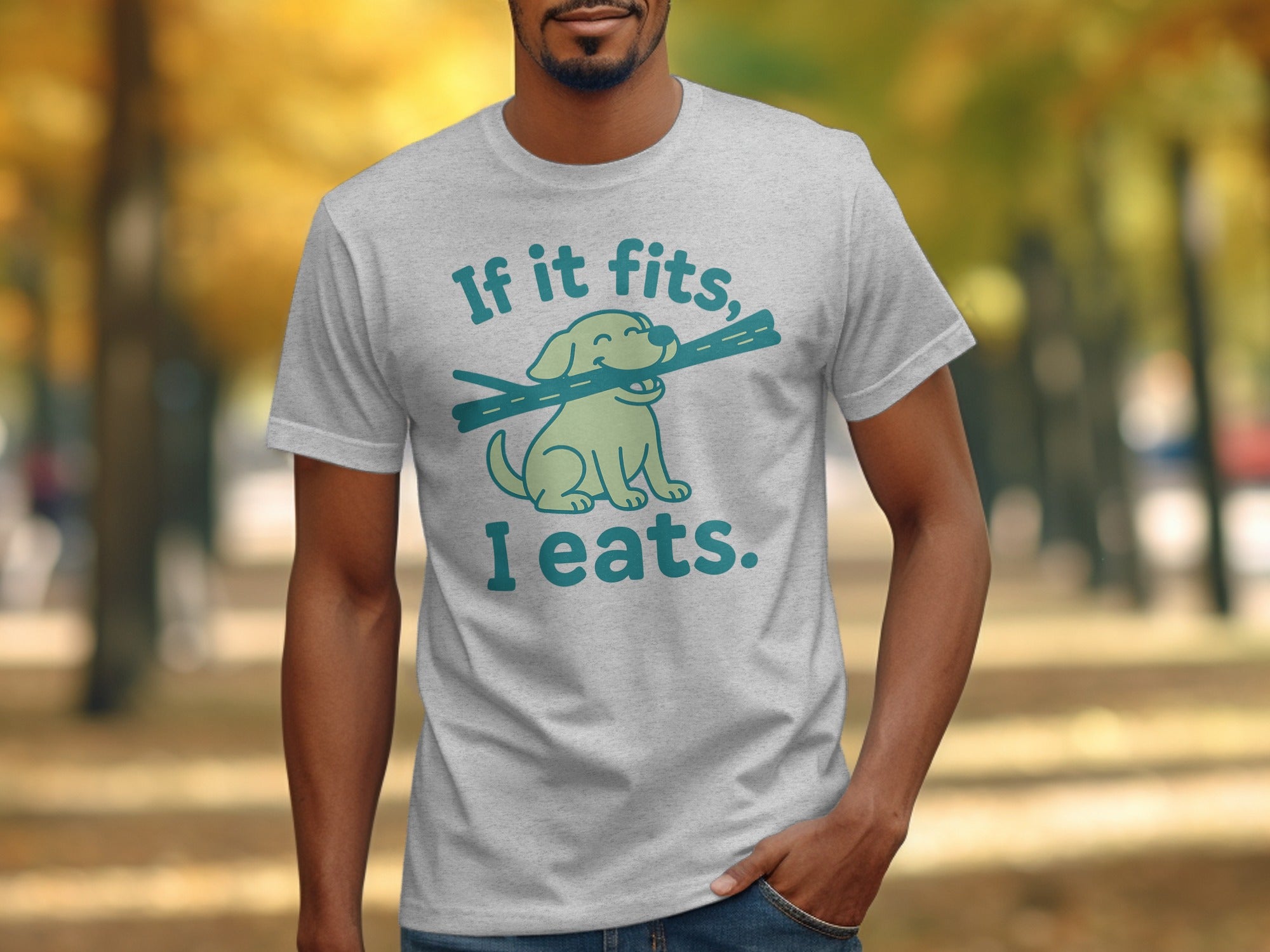 If It Fits I Eats Funny Dog Graphic T-Shirt