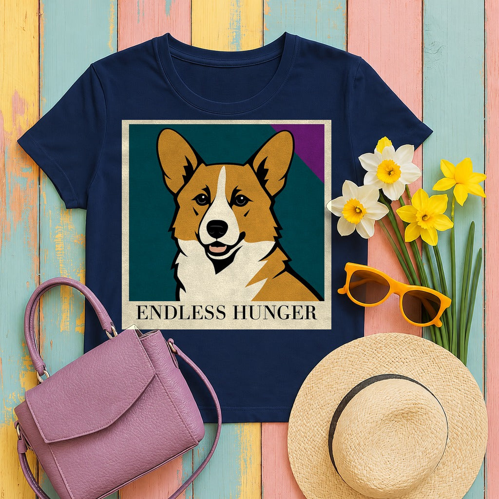 The Corgi Hunger Statement T-Shirt in Navy