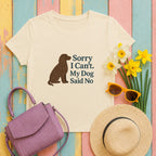American Water Spaniel dog said no tee flat lay