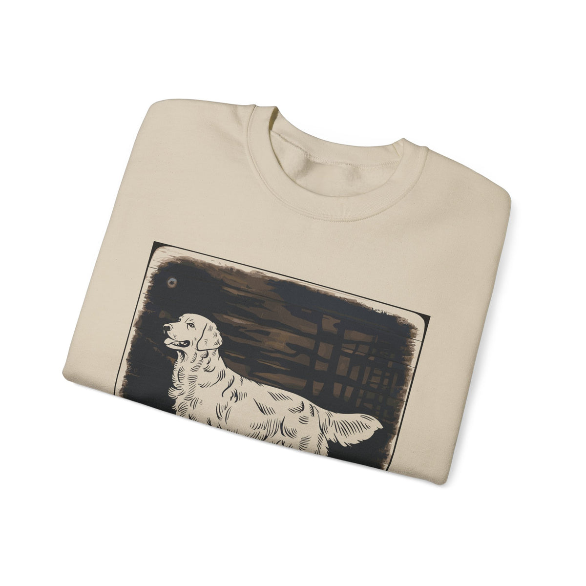 Golden Retriever Woodcut Style Graphic Print Sweatshirt
