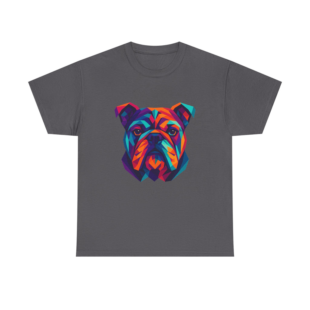 Colorful Geometric Bulldog Design Illustration Art T-Shirt