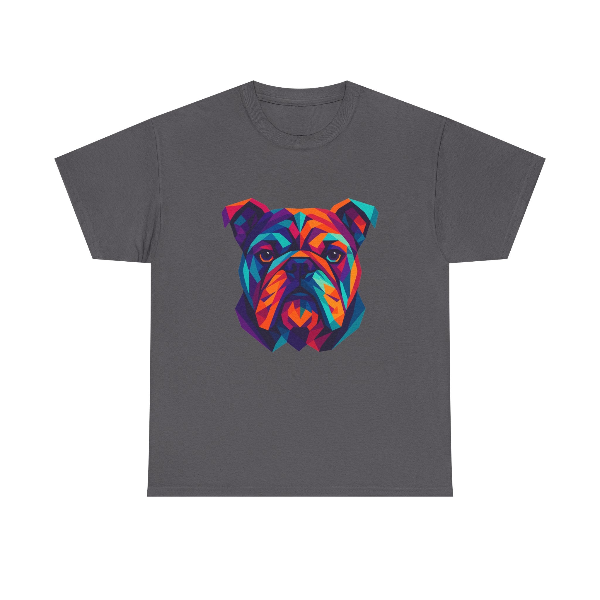 Colorful Geometric Bulldog Design Illustration Art T-Shirt